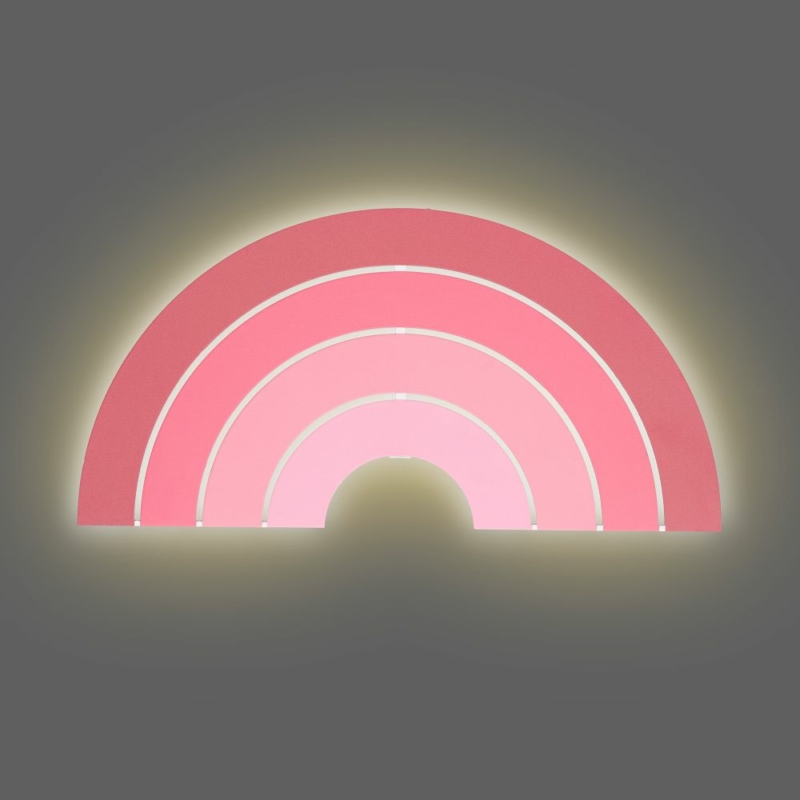 rózsaszín szivárvány lámpa világít